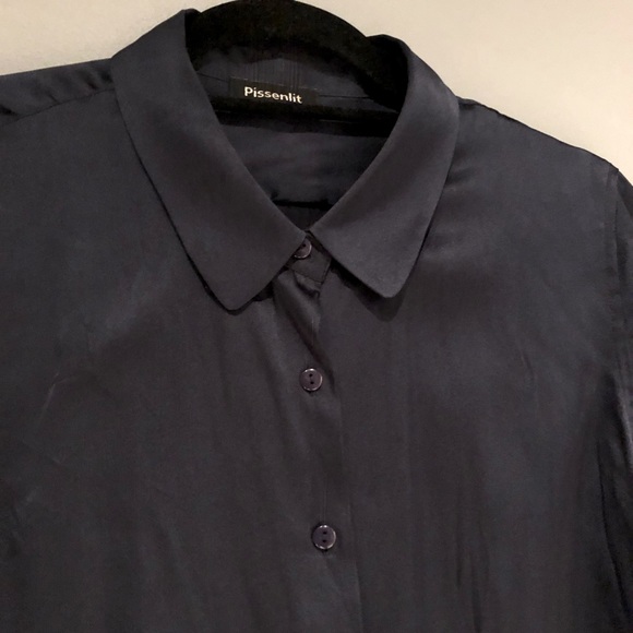 Royal Blue silk button down - Picture 2 of 2